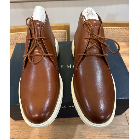 Cole Haan Men's Grand+Chukka Boots British Tan Leather Size 11.5 NIB Lightweight - Picture 4 of 14